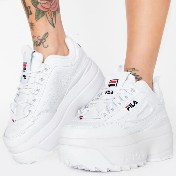 NEW Fila Disruptor II Platform Wedge Sneakers Size 10 - Picture 1 of 13